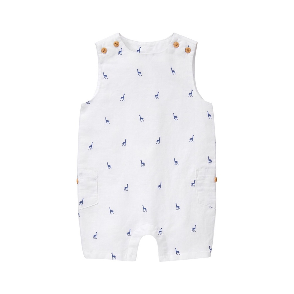 Janie and Jack Giraffe Linen Blend One Piece Size 3-6 Months